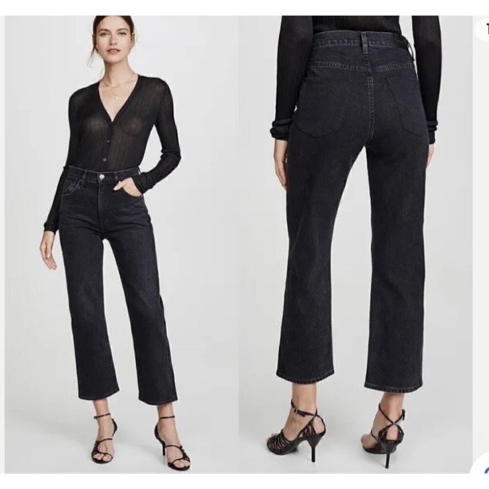 Goldsign The cropped A jeans in black wash, Size 27